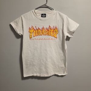 Thrasher Kids T-Shirt with Orange Flame Logo
